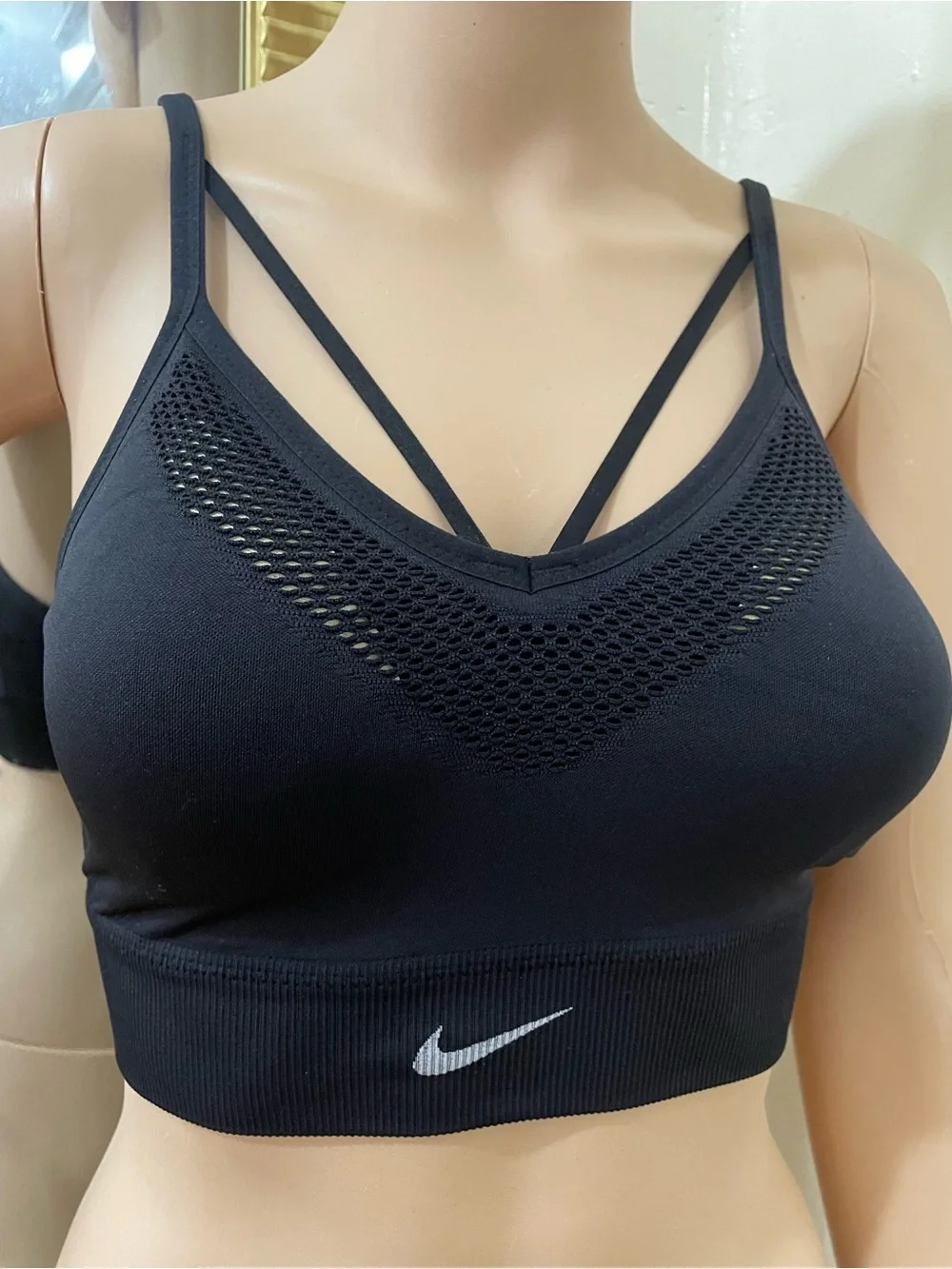 Nike Black Strappy V-Neck Sports Bra